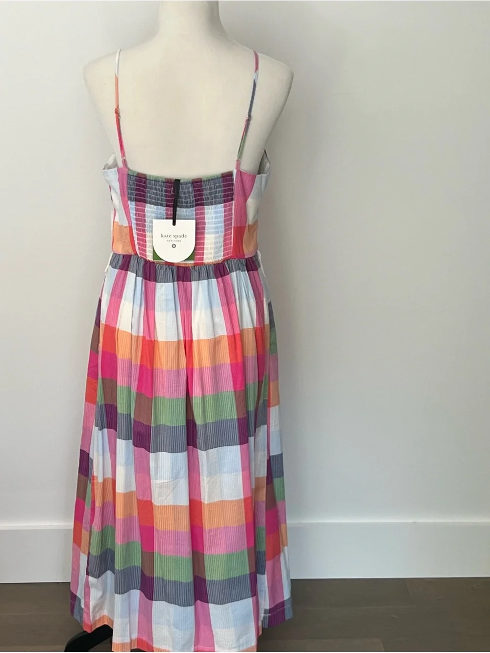 kate spade/Target Madras Plaid Midi Dress in Pink, Purple, Green, Peach, White